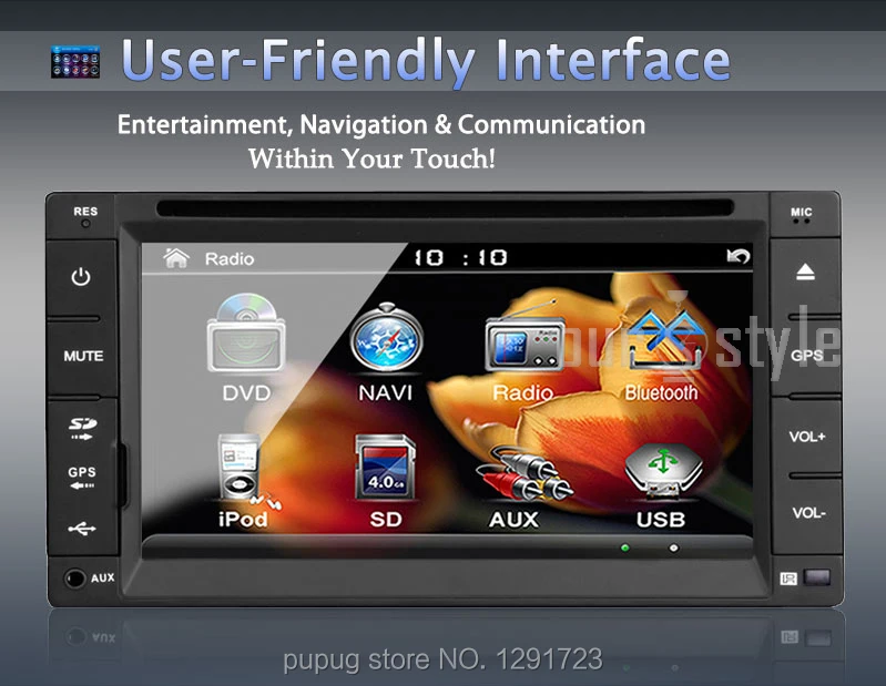 2 Din Car DVD Player Double DIN In Dash Auto Stereo