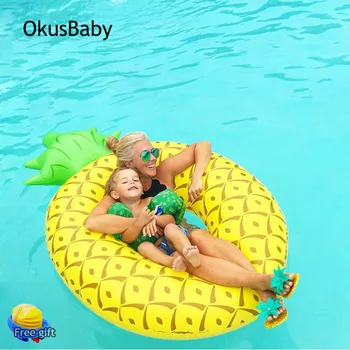 

Summer Inflatable Pineapple Ride-ons Life Buoy Play Water Toy Pool Rafts For Adult Swimming Ring Floating Tool Free Pump Gift
