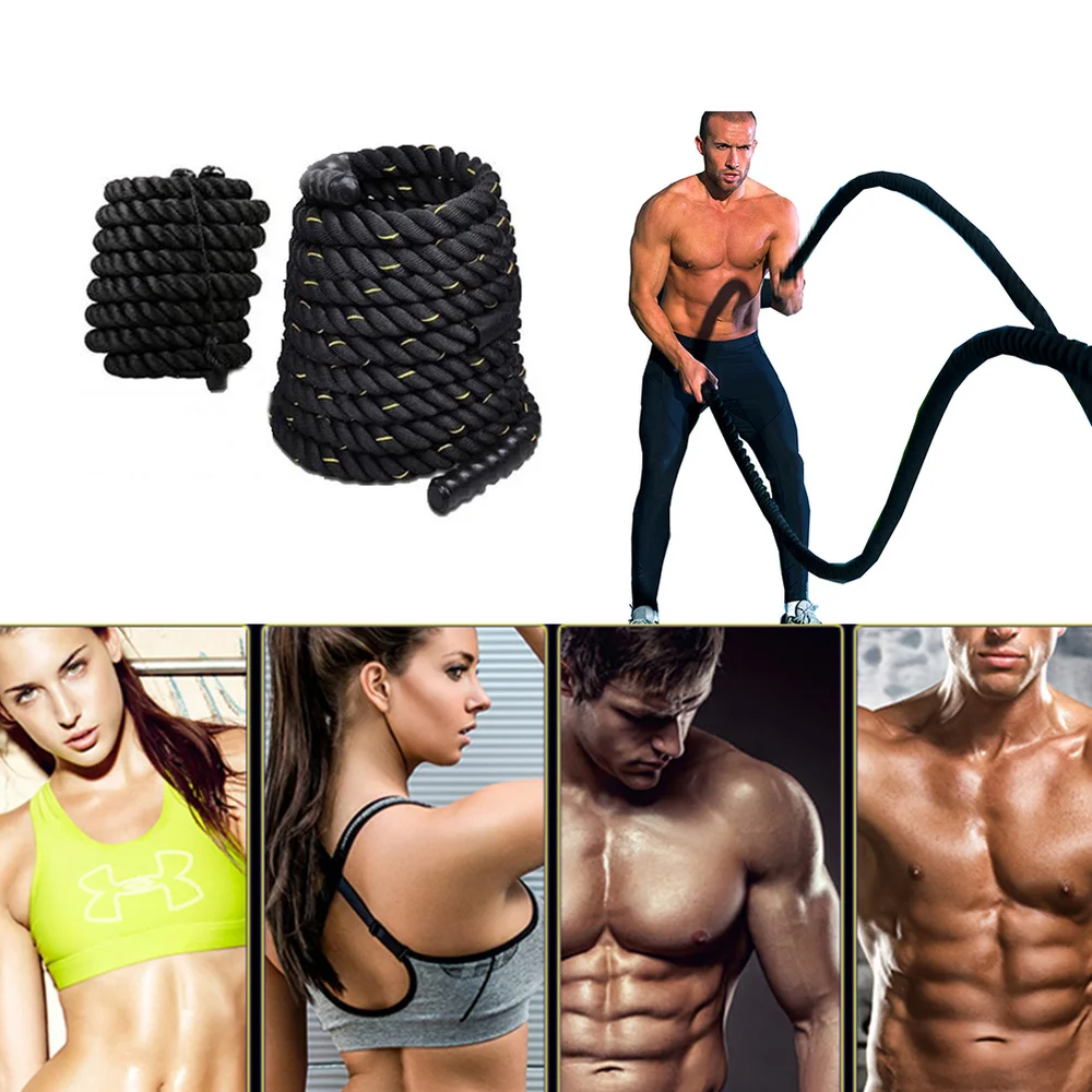 Тяжелая волнистая веревка для тренировки, тренировочная веревка для бодибилдинга, спортивное фитнес-оборудование для похудения, сжигания жира, упражнения для мышц HWC