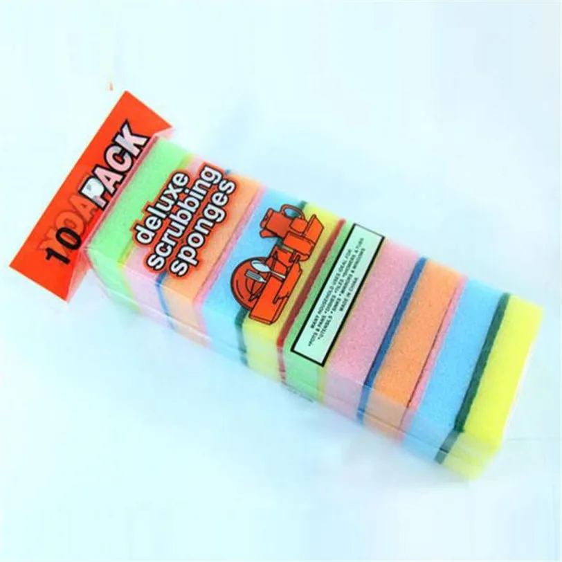10 unids Limpieza esponjas esponja universal Cepillos cocina Utensilios de limpieza ayudante jun29 profesional precio de fábrica envío de la gota