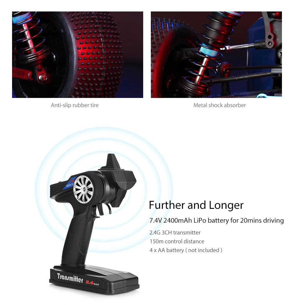 AEOFUN 1:10 4WD Off-road RC Truck RTF 3650 3300KV Brushless Motor / 45A Splash-proof ESC / 3.5kg Standard Servo 