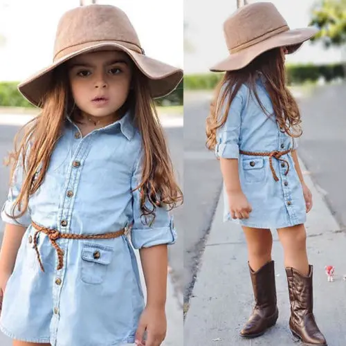 kids blue jean dress