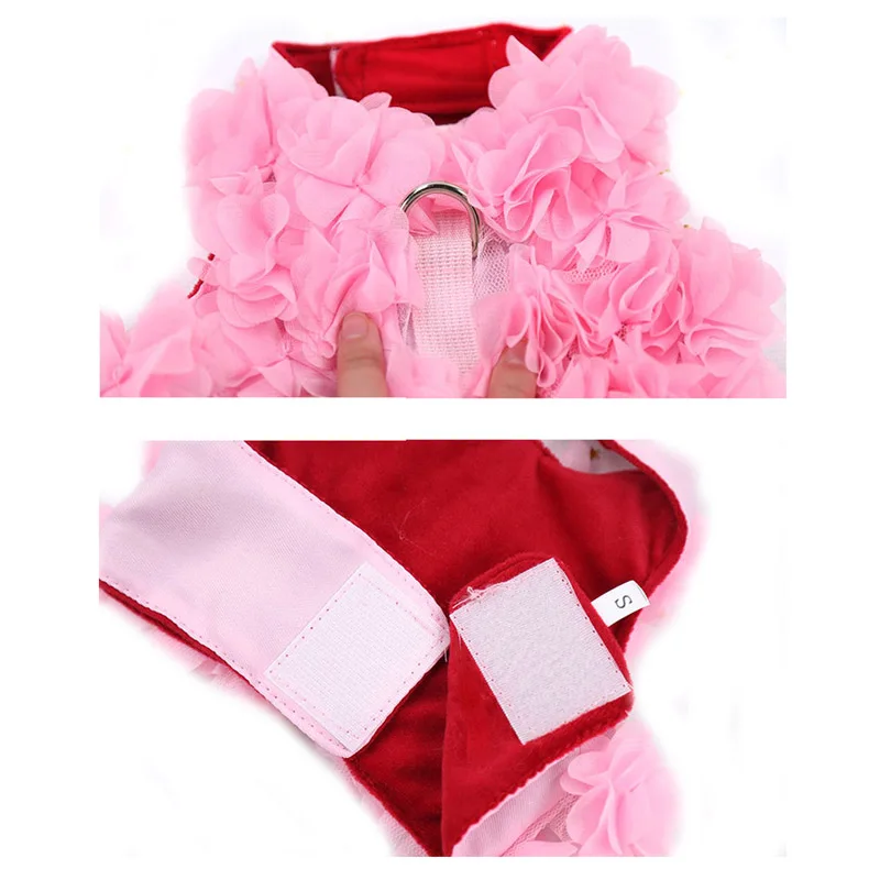 Cute Flower Pet Dog Harness Vest Outdoor Walking Dog Leash Harness Set 1 inch Width Small Dog Harness Chihuahua Pet Leads