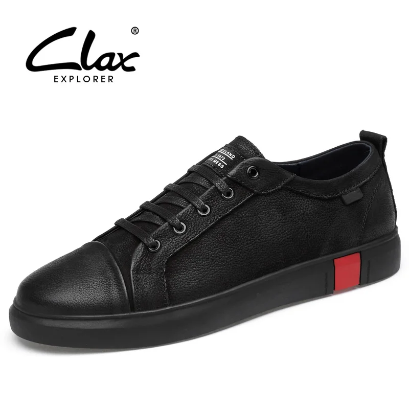 

CLAX Mens Leather Shoes Genuine Leather Spring Autumn Fashion Casual Footwear Male Leisure Shoe Soft Walking Shoe Big Size