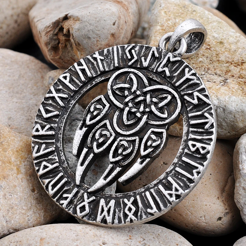 

Vintage Mens Bear Veles Rune Pendant Viking Bear Paw Rune Pendant Norse Jewelry Drop Shipping