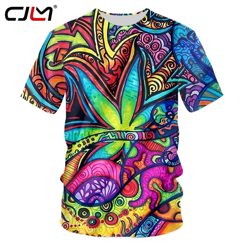 

CJLM T Shirt Men Woman 3d Printed Colorful Trippy Summer Top Fashion Clothes Hip Hop Printed Elephant Psychedelic Tees