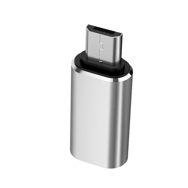 Type-C адаптер USB C к Micro USB кабель из сплава Micro USB штекер к type C Женский адаптер конвертер Разъем для телефона планшета - Цвет: Серебристый