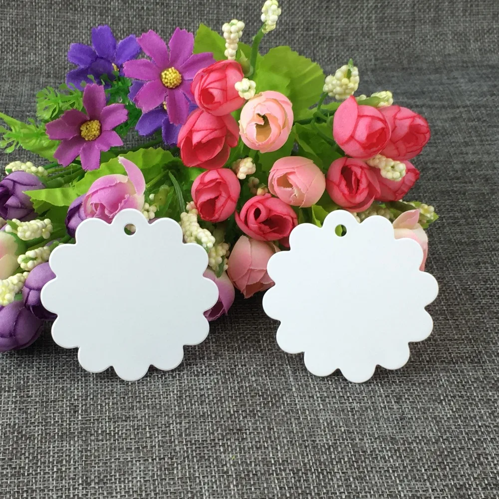 Blank Flower Shaped White Brown Paper Cardboard Hang Tag Jewelry High Blank flower shaped white brown paper cardboard hang tag jewelry high