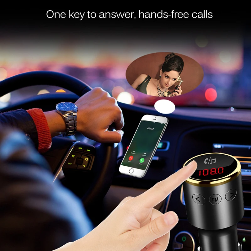Беспроводной автомобильный FM трансмиттер Onever QC3.0 с Bluetooth V4.2|FM-трансмиттеры| |