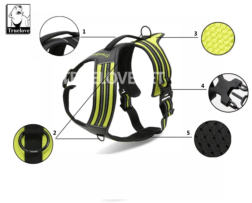 Dog Harness Nylon Reflective No Pull Soft Adjustable Strap Front Range Vest Harness for Dogs Pet Supplies Bulldog (8)