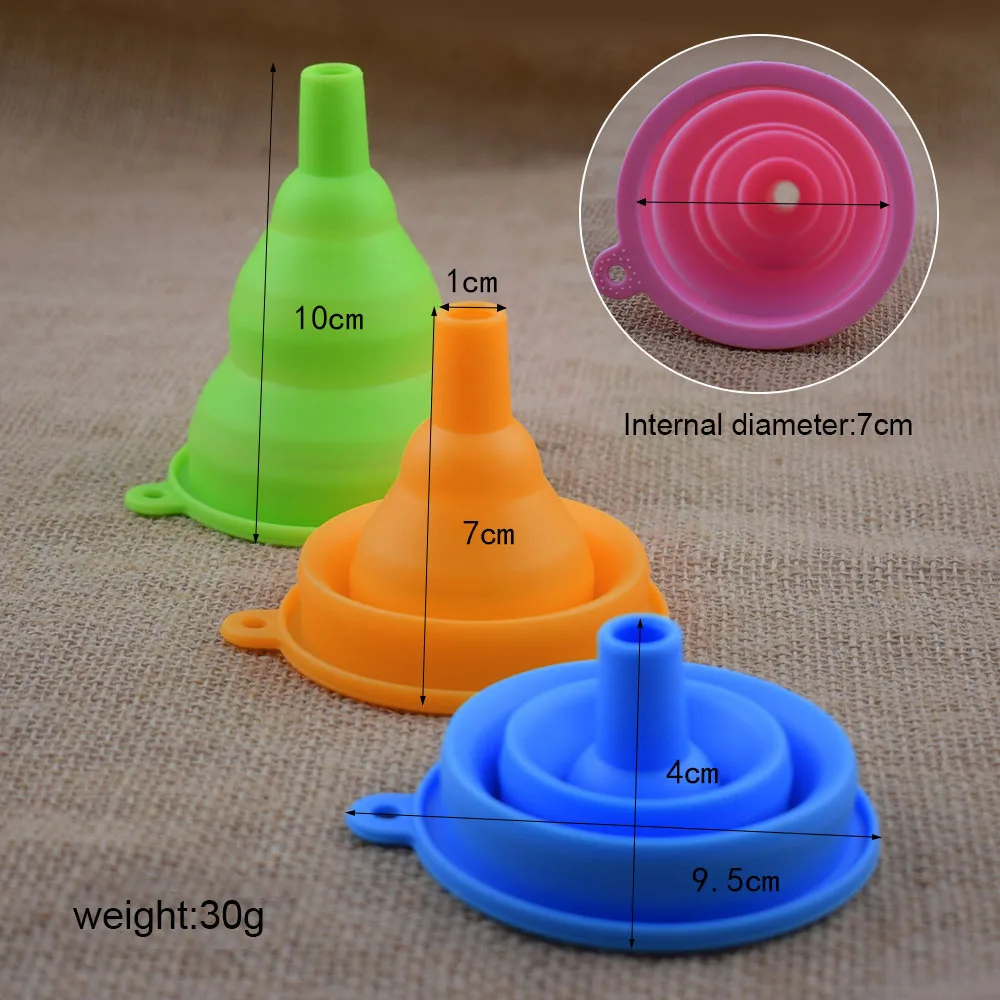 

1pcs Mini Silicone Gel Foldable Collapsible Funnel Hopper Kitchen Cooking Home Accessories Household Liquid Dispensing Tools