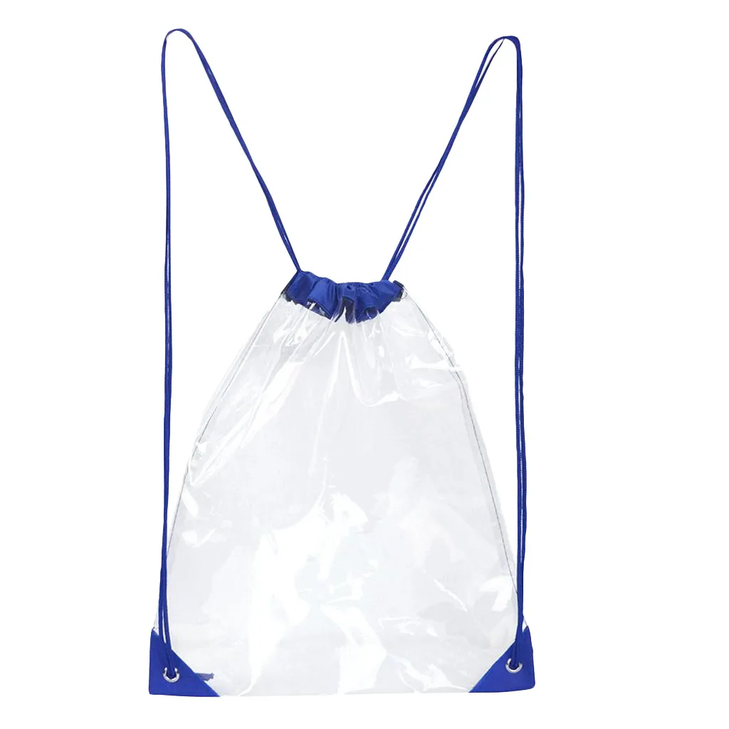 Heouty водонепроницаемый рюкзак с кулиской прозрачный пляжный пластик для девочек-подростков ПВХ школьные сумки сумка на лямках, рюкзак - Цвет: Синий