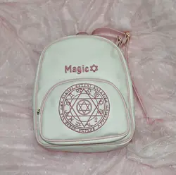 Белый Аниме Card Captor Sakura школьная сумка Kinomoto Лолита Магия Рюкзак подарок для девочки