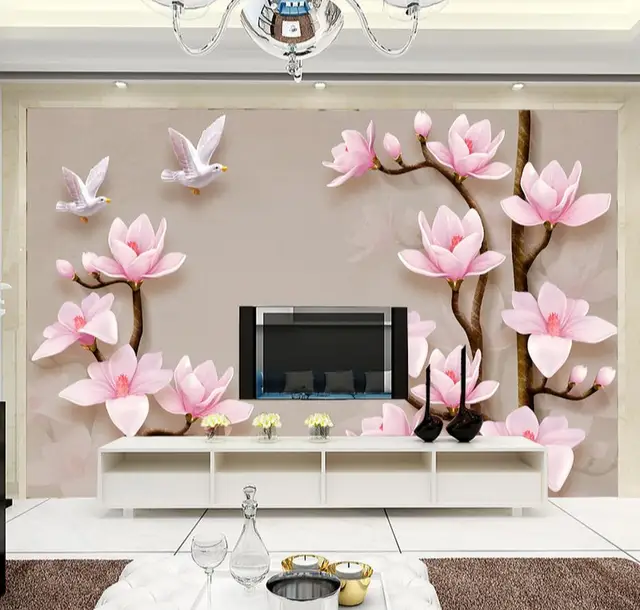 Rosa Magnolia Denudata Taube Foto Wand Papier Große Wand ... Rosa Magnolia Denudata Taube Foto Wand Papier Große Wand ...