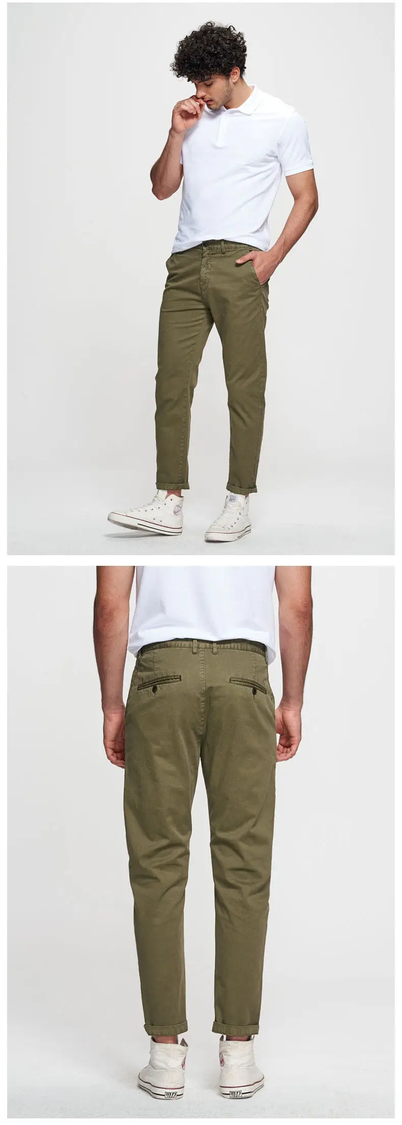 Fashion Pants Men Quality Cotton Pencil Pants Male Washed Slim Fit Pants Mens Trousers Korean Brand MuLS Casual Straight Pant 05