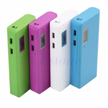 

DIY 5x 18650 Dual USB LED Power Bank Battery Charger Case Holder Box For iPhone