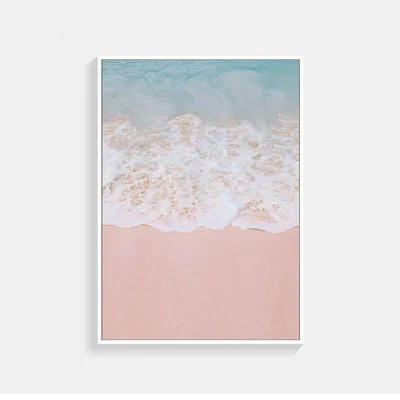 Скандинавский плакат розовый пляж Искусство винтажный настенный плакат искусство холст живопись Одуванчик плакаты пейзаж настенные картины для гостиной