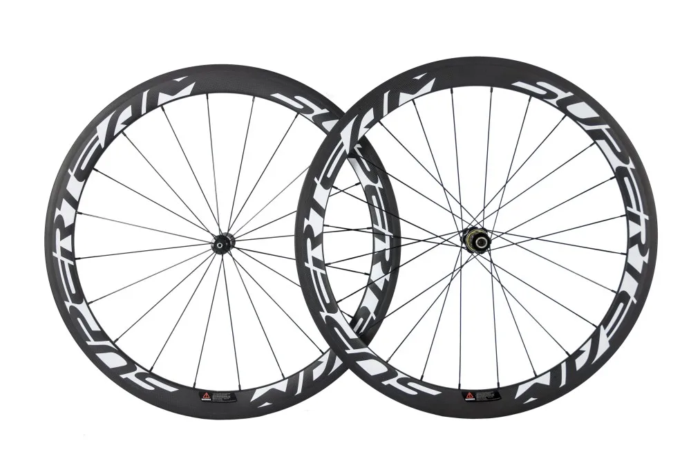 Discount Free shipping 50mm 700C road bicycle carbon wheels bright black bicycle wheels clincher carbon wheelset 0