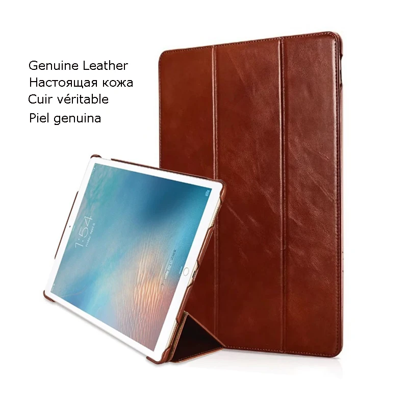 Case for iPad Pro 12.9 2017 Genuine Cowhide Leather Folio Flip Vintage