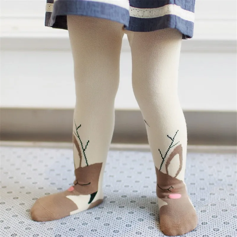 Hzirip новые детские Обувь для девочек плотно детская одежда Демисезонный мультфильм олень хлопок Младенцы длинные Мотобрюки милые детские колготки для девочек