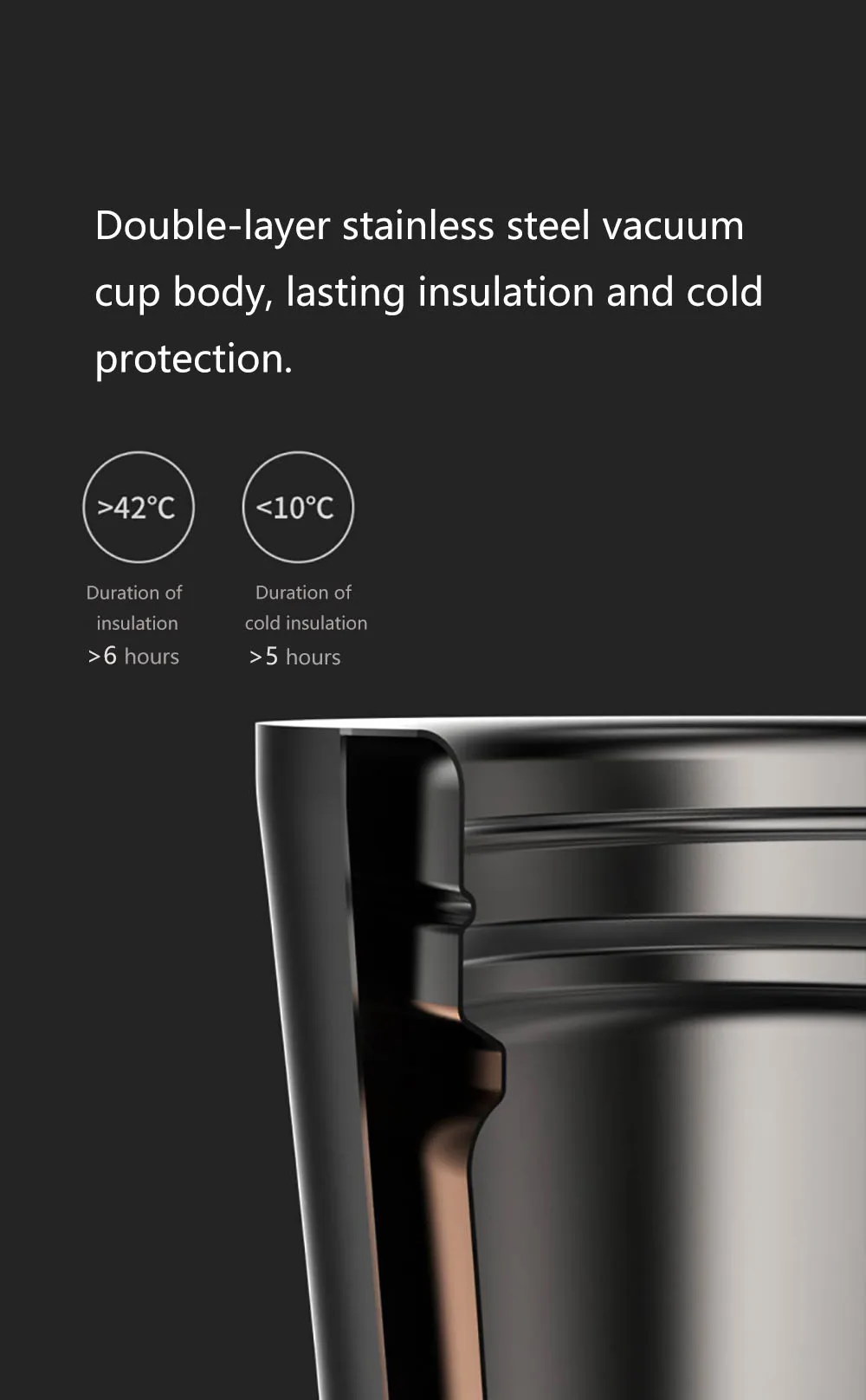 Xiaomi стакан для кофе Термокружка Moka Smart Cup OLED сенсорный дисплей температуры 430 мл портативная кофейная чашка из нержавеющей стали