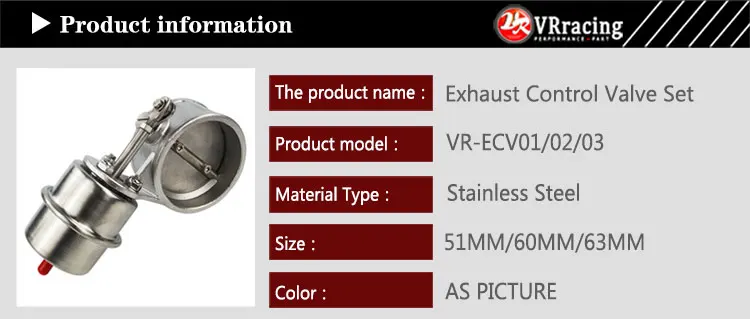 Cerca de 1 Vr-novo Vácuo Ativado Escape Recorte 2 51 51mm ou 2.4 60mm 2.5 63mm Perto Estilo Pressão: Barra Vr-ecv01 - 02 03 2 Automóveis e motos