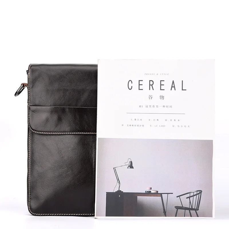 New Business Casual Men Genuine Leather men messenger bags Calfskin Multifunctional coffee men's Crossbody Bags