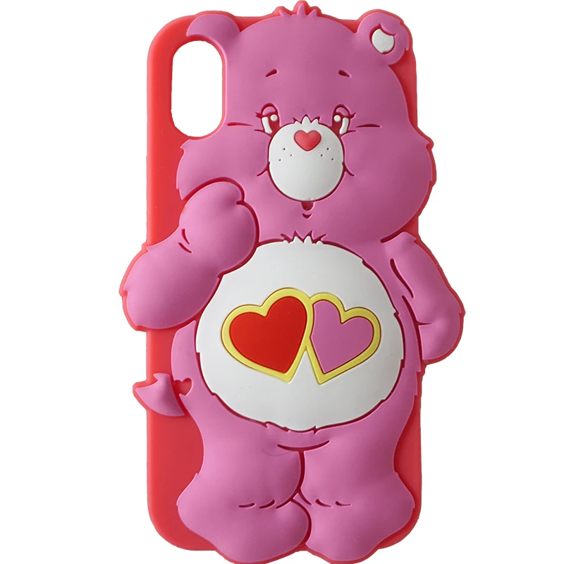 Чехол с медведями для IPhone XSmax XR XS X 8 8Plus 7 7Plus 6S 6 Rainbow bear, матовый Силиконовый мягкий чехол для телефона с кольцом на палец