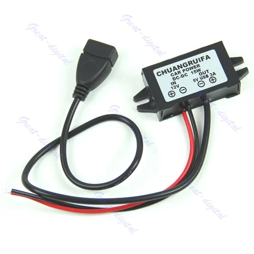 

OOTDTY 1PC DC DC Converter Module 12V To 5V USB Output Power Adapter New