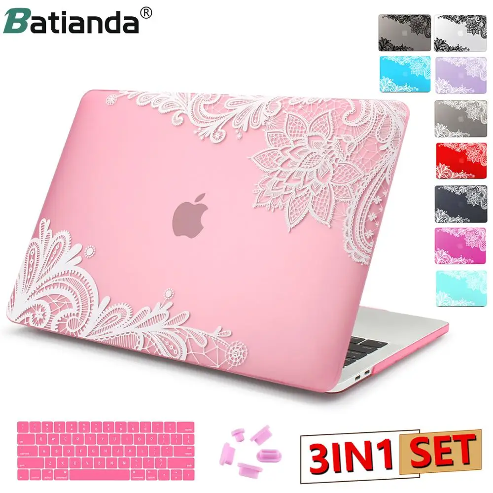 Batianda цветочный кружевной Air 11 12 13 Pro 13 15 матовый жесткий чехол для MacBook Pro 13,3 15,4 ''retina A1706