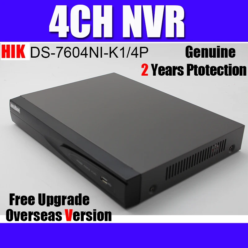 DS-7604NI-K1/4 P 4CH 4K Встроенный сетевой видеорегистратор Plug &amp Play NVR 1SATA 4 порта POE 8MP H.265 с