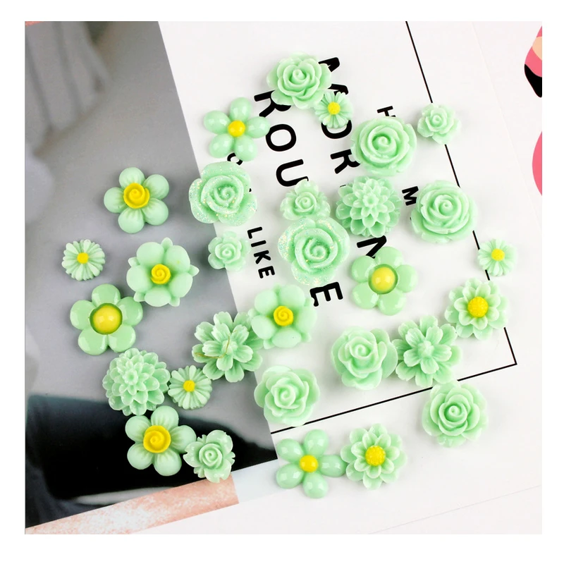 

CCINEE 30PCS Resin Flower Different Size For DIY Decorative accessories