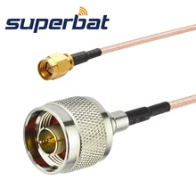 Superbat RF коаксиальный кабель SMA охватываемый штекер N Мужской прямой paitail кабель RG316 40 см
