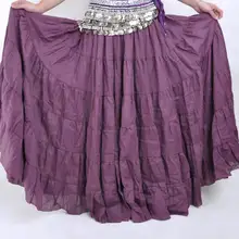 Большие размеры 38 дюймов длинная Этническая юбка танец живота 8 ярдов юбка богемский Цыганский макси юбка фиолетовый