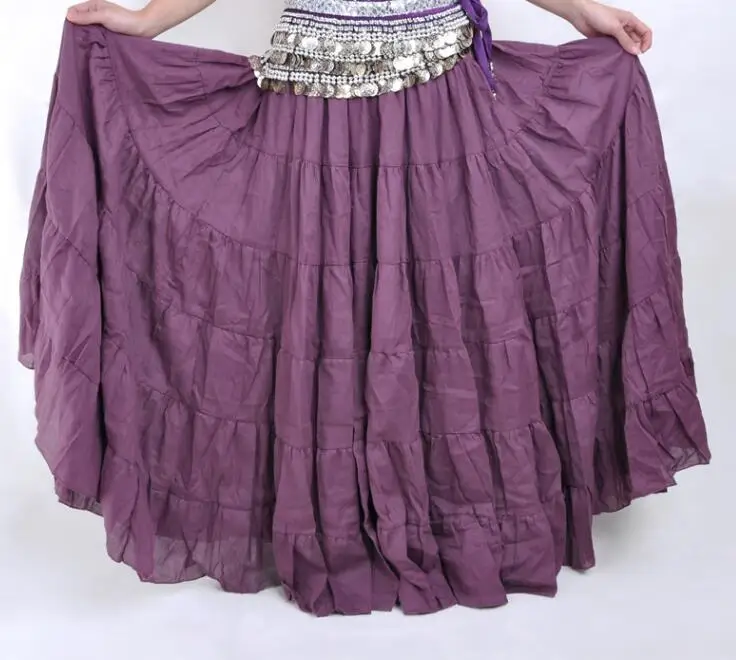 

Plus Size 38 inches Long Tribal Fusion Skirt Belly Dance 8 Yard Skirt Bohemia Gypsy Maxi Skirt Purple