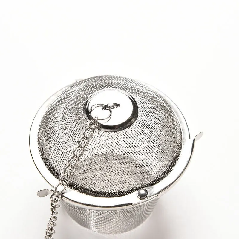 Горячий прочный Серебряный многоразовый нержавеющий сетчатый травяной шарик чай сито для специй чайник запирающий Чайный фильтр для заварки специй