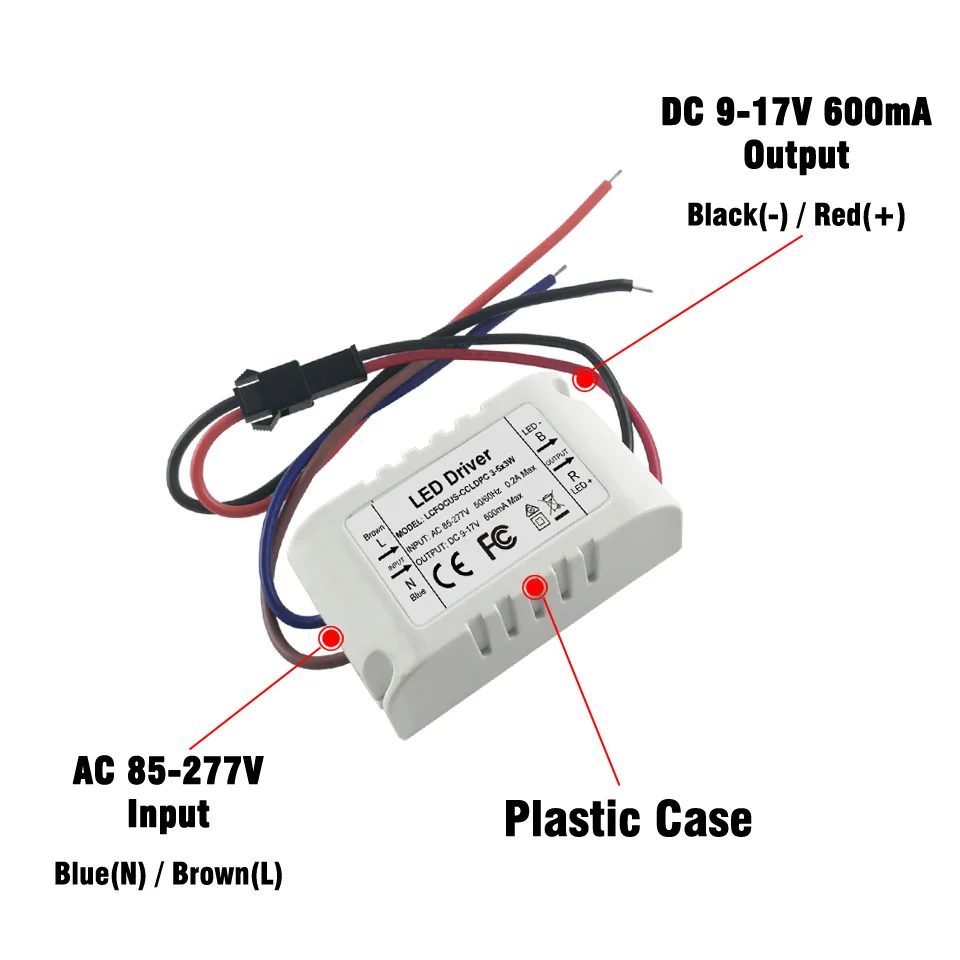 Внешний 3-5x3W светодиодный драйвер 9 Вт 12 Вт 15 Вт выходной DC9-17V трансформаторы постоянного тока 600мА источник питания