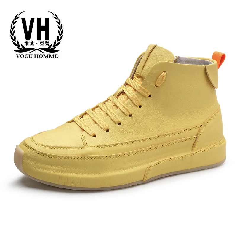 Nuevo Británico Retro Cuero Mens Ocio Zapatillas Negro Los Del Botas Otoño blanco Zurriago Hombres Chelsea Todo amarillo Invierno Real fósforo De pxzwaEpqrt