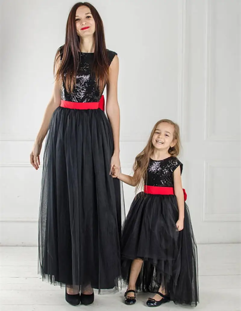 Модное детское платье с блестками для девочек; черные платья с бантом; Vestidos; коллекция года; праздничная одежда для подростков; одежда для малышей; летняя От 2 до 11 лет