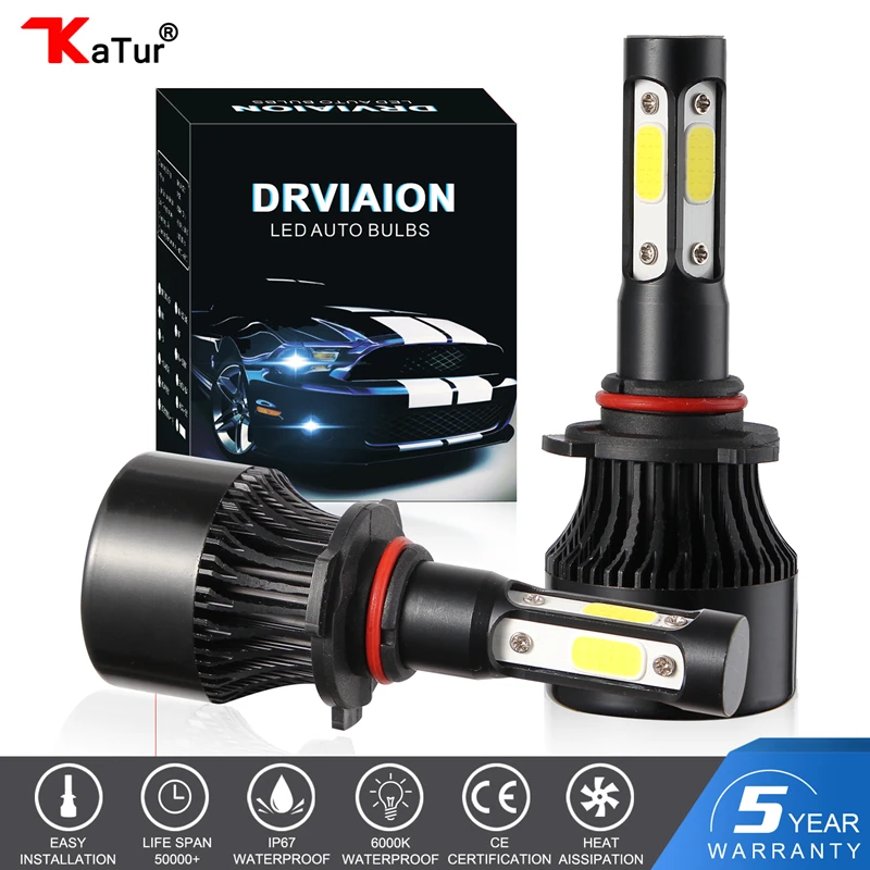 Economici Katur 11000LM H4 H7 HA CONDOTTO Le Lampadine Dei Fari Kit H8 H9 H11 H16 9005 HB3 9006 HB4 Bianco 6000 k Nebbia corsa e Jogging luci 12 V HA CONDOTTO LA Lampada