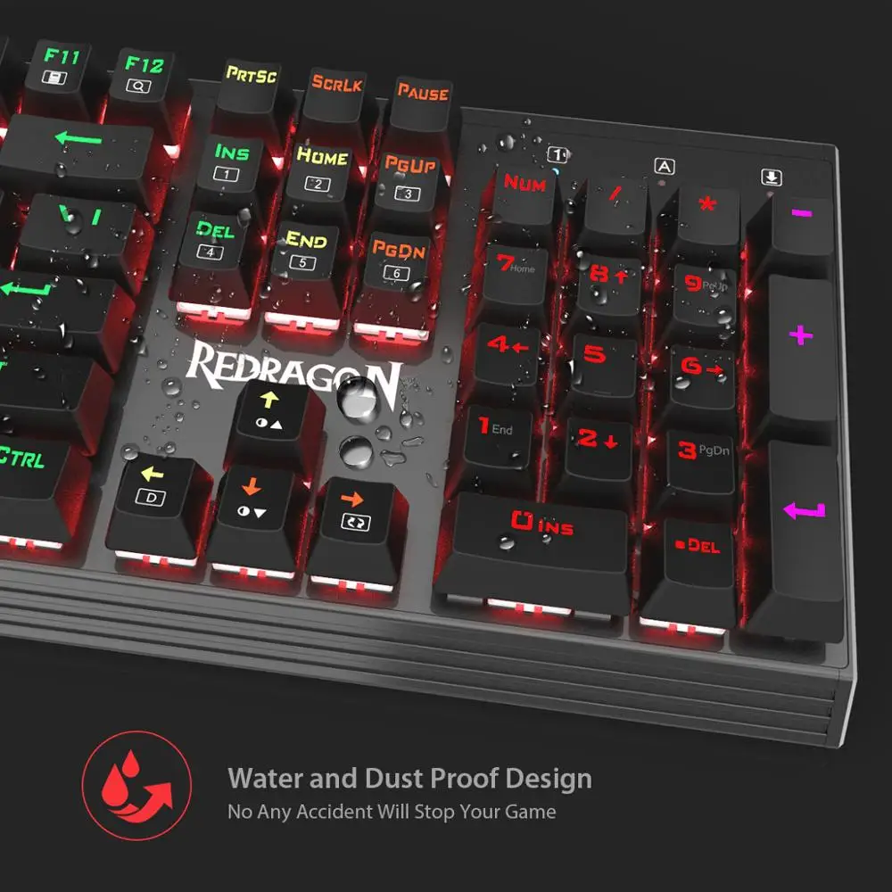 Redragon K570 PARTRYUSA Mechanical Gaming Keyboard 104 Keys Anti-ghosting RGB Backlit Blue Switch G