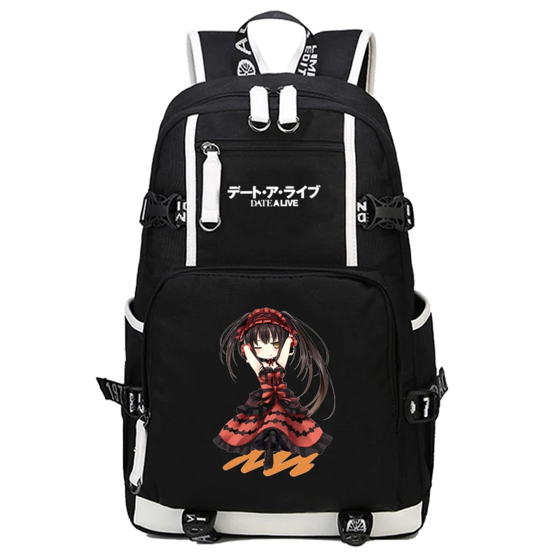 

Date A Live Backpack Cosplay Itsuka Kotori Anime Canvas Bag Tokisaki Kurumi Schoolbag Travel Bags