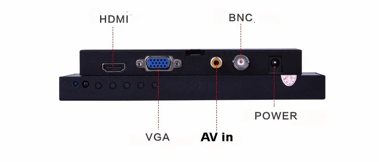 10 шт. 8 дюймов HD CCTV TFT-LED монитор с металлическим корпусом и VGA AV BNC разъем для ПК и мультимедиа и Donitor дисплей и микроскоп