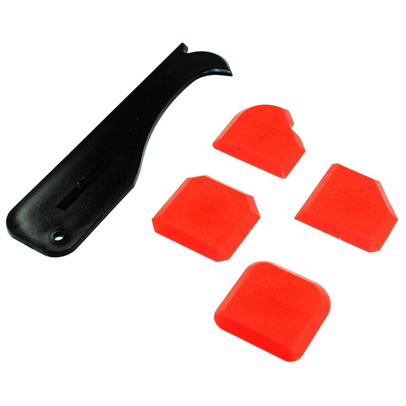 

5pcs Silicone Scraper Caulking Grouting Tool Sealant Finishing Cleaning Kit Kitchen Tile Floor Window Cleaner Scrapers Set