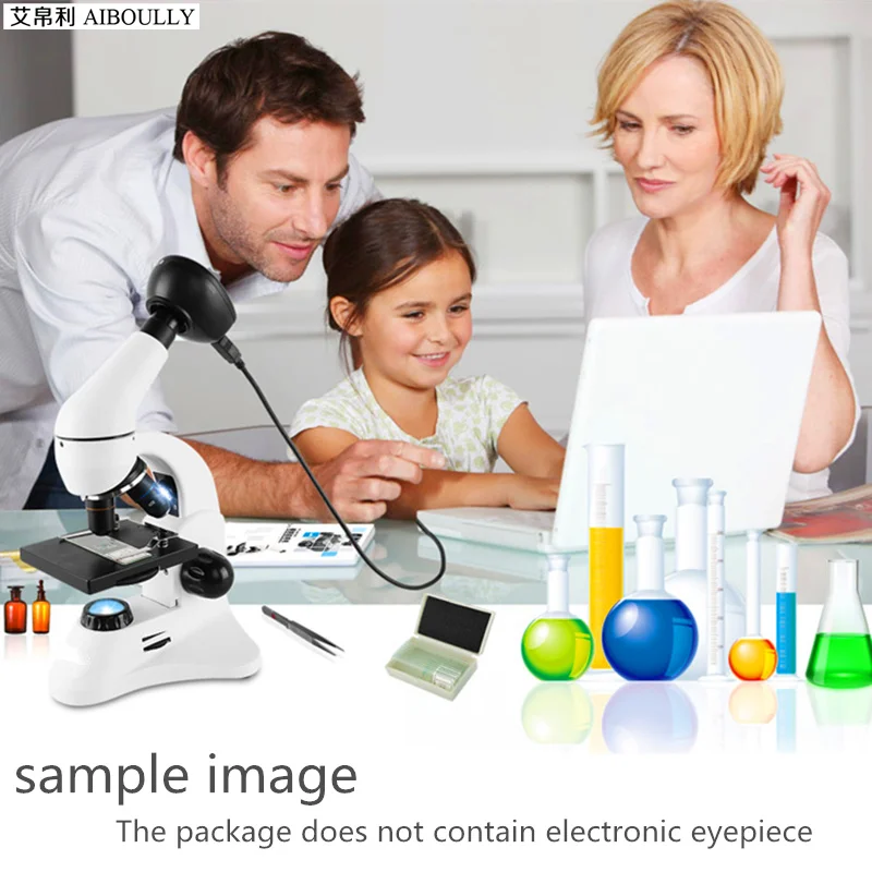  AIBOULLY 1600 Times Magnification of Scientific Experiments in Children's Microscope Animal and Pla