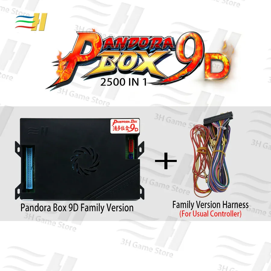 Pandora Box 9d 2500 В 1 семейная Версия Поддержка 3P 4P игры HDMI VGA выход HD 720P для консольного шкафа 3D tekken Mortal Kombat - Цвет: PB9D family wire