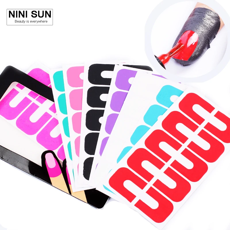 

5Pcs/lot Creative Nail Polish Protector Sticker Spill-Resistant Manicure Tools Cuticle Finger Plastic Peel Off Tape DIY Stickers