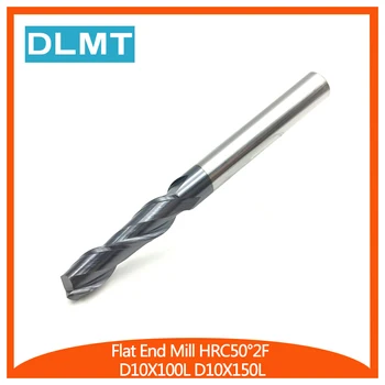 

HRC50 2F-D10X100L D10X150L 10mm Flat EndMills Solid Carbide Spiral Square ALTiN Coated End Mill for CNC Milling Cutter