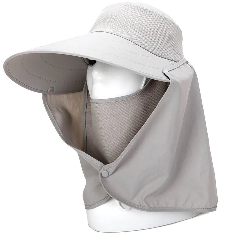 Hot Summer Women Sun Hat Removable Neck Face Flap Farmer UV Protection Cap for Outdoor Fishing HD88