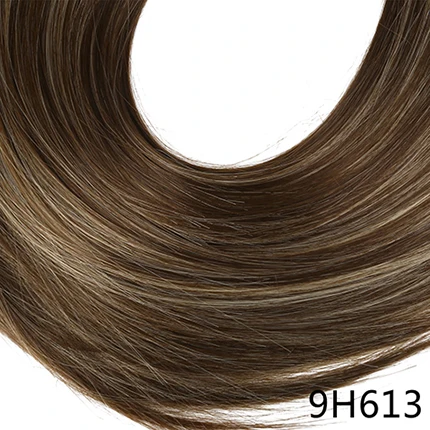 Накладные волосы на клипсах, длинные прямые накладные волосы с эффектом омбре для женщин, 24 дюйма, 5 зажимов, синтетические, одна штука, 3/4, 66 - Цвет: 9H613